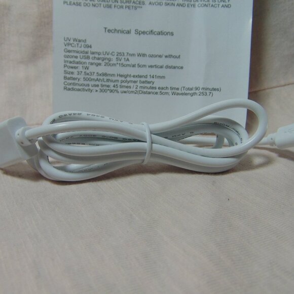 NEW UV-C Sterilizing Lamp Wand, Rechargeable Battery, original box, never used - Picture 5 of 9